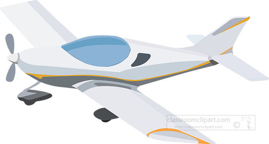 small private single engine aircraft clipart image 2