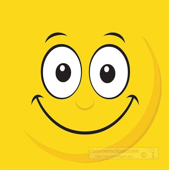 smiley face character happy expression square clipart