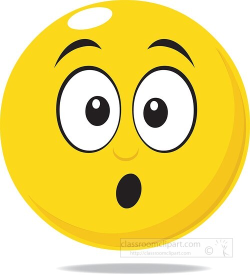 smiley face character shock expression clipart