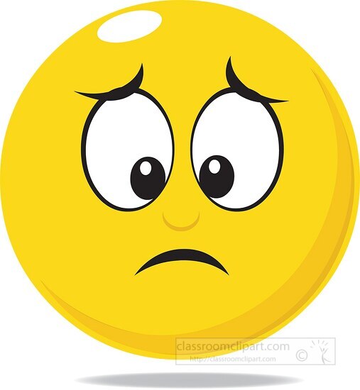 smiley face character unhappy or sad expression clipart