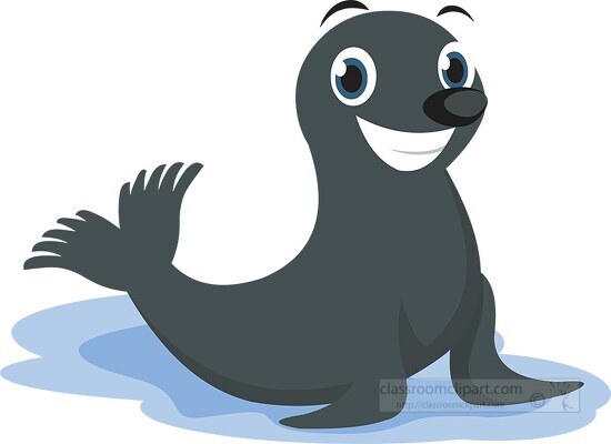 smiling cartoon character seal clipart