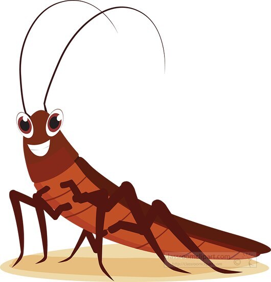 smiling cockroach cartoon style clipart