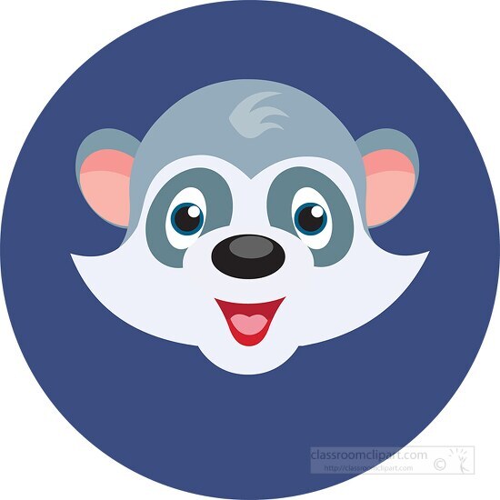 smiling raccoon character icon