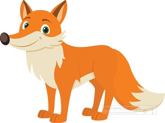 smiling red fox character clipart