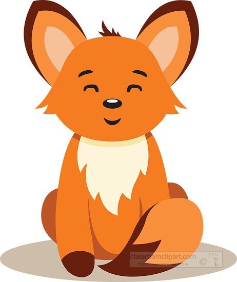 smirkey fox cartoon style clipart