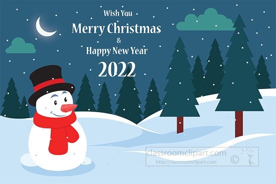 snowman-and-x-mas-trees-in-background-night-scene-merry-christma