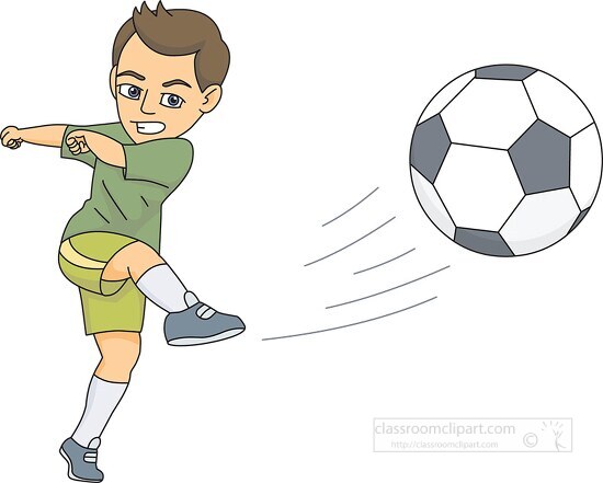 kicking a soccer ball clip art