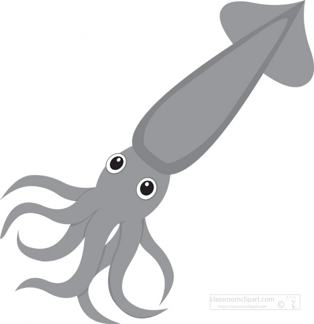soft body large squid with tentacles invertebrae animal gray cli