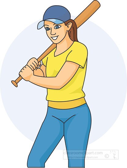 Softball Clipart-softball player holding bat