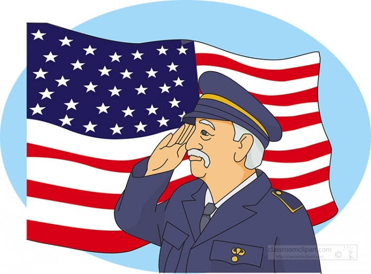 soldier salutes veterans day clipart