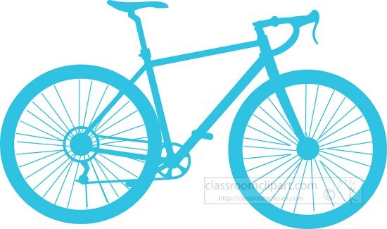 solid blue silhouette mountain bike clipart
