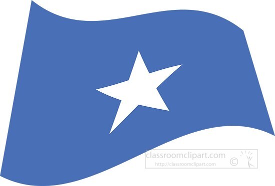 Somalia flag flat design wavy clipart