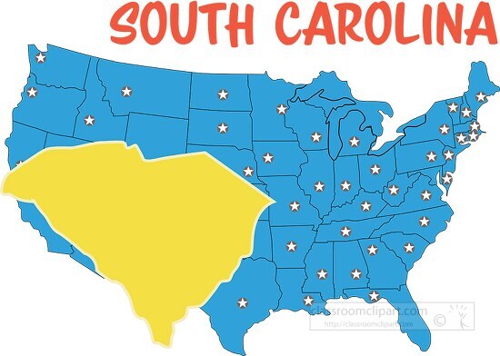 south carolina map united states clipart