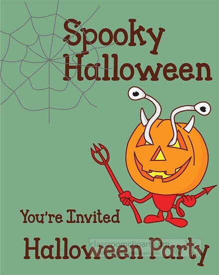 spooky halloween your invited party clipart animation