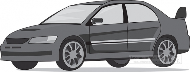 sportie four door sedan automobile gray