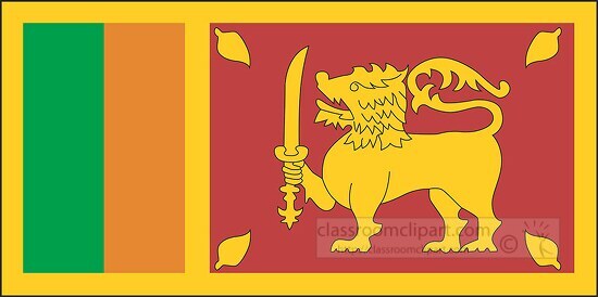 Sri Lanka flag flat design clipart