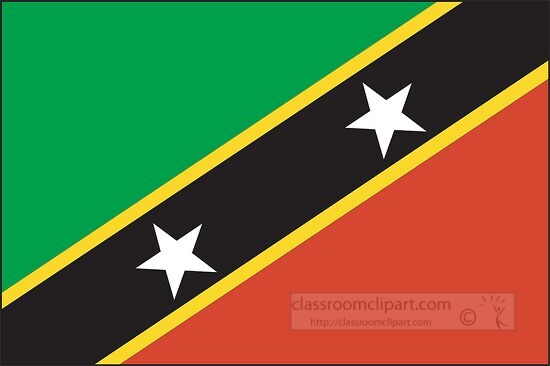 St Kitts Nevis flag flat design clipart