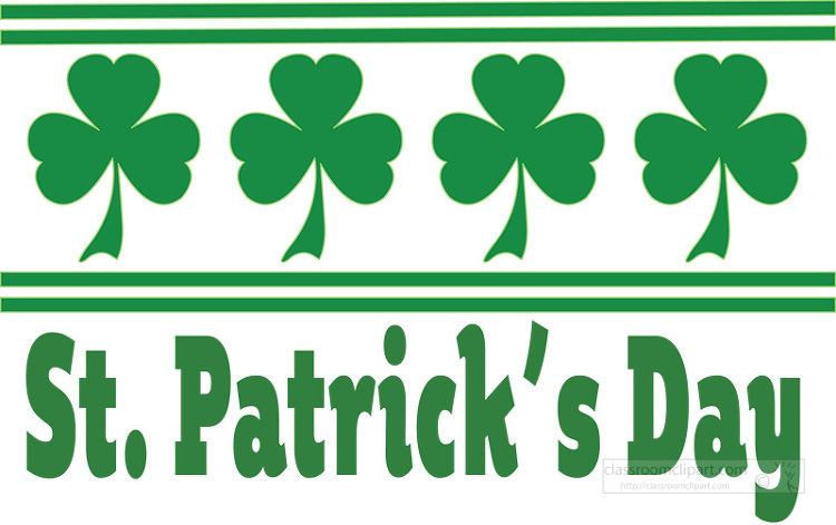 st patricks day sign clovers clipart