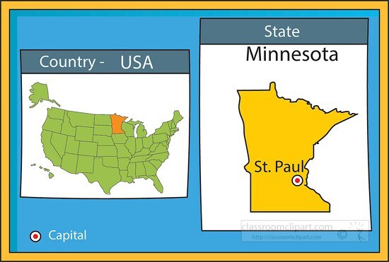 st paul minnesota state us map with capital