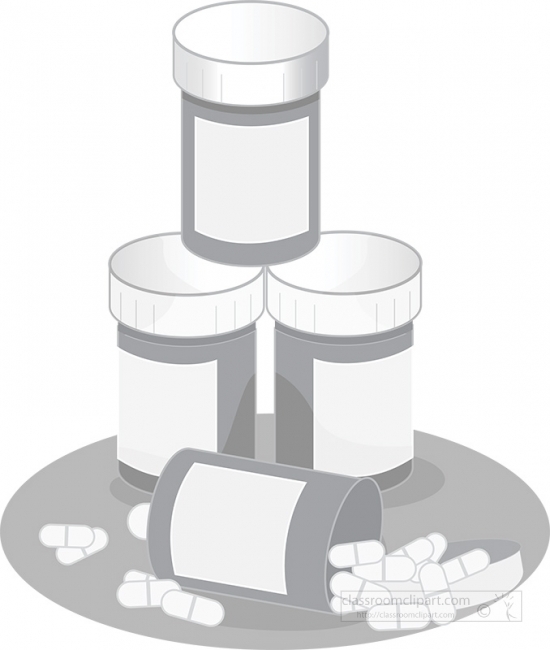 stack of prescription bottles with medication vector gray color