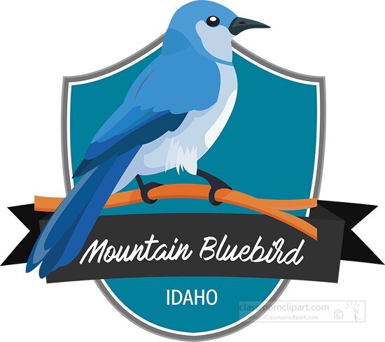 state bird of idaho mountain bluebird clipart
