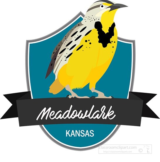 state bird of kansas meadowlark clipart