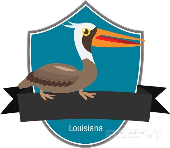 state bird of louisiana brown pelican clipart
