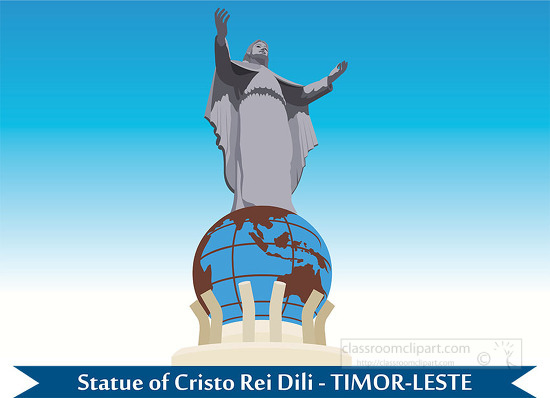 statue of cristo rei of dili timor leste clipart