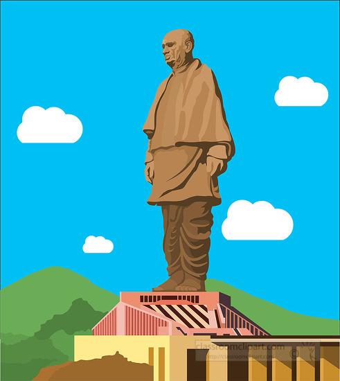 statue of unity gujarat india clipart