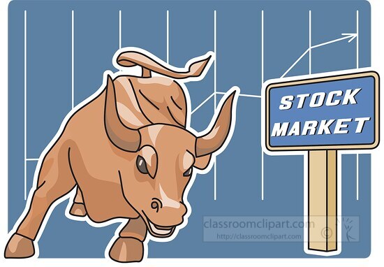 stock market bull clipart
