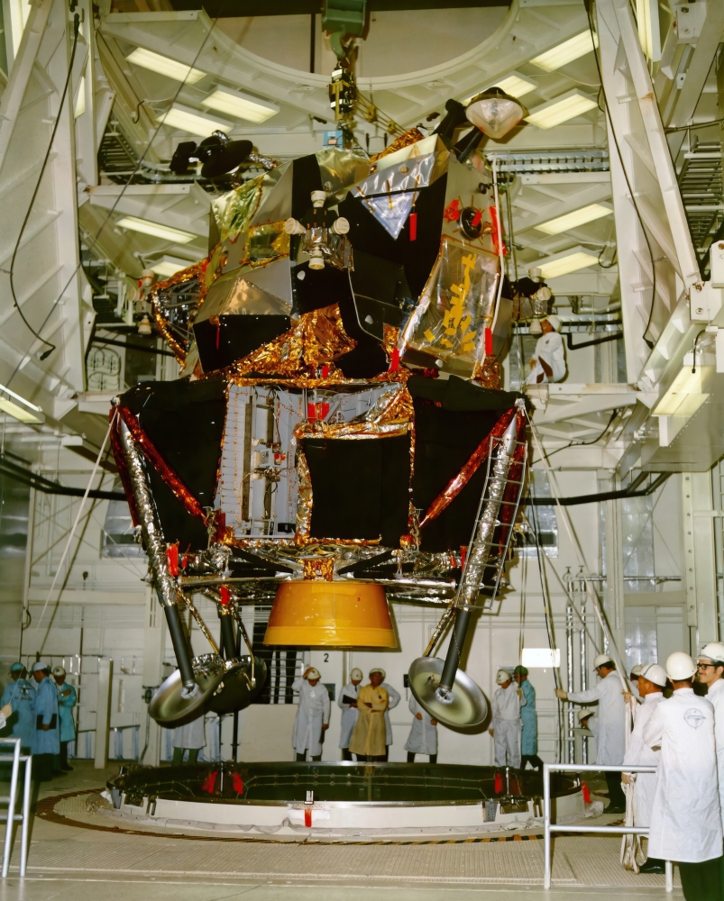 Apollo 10 Space Mission-Apollo 10 Lunar Module is prepared for mating ...