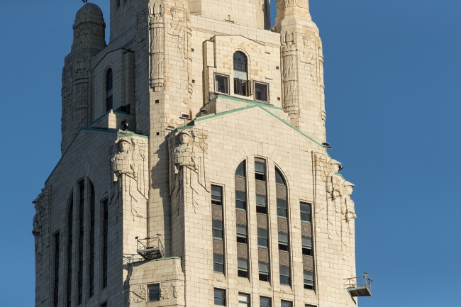 Architecural details of LaVeque Tower in Columbus - Classroom Clip Art