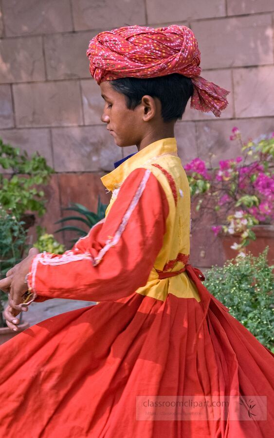 child wearing cultural clothes india - Classroom Clip Art