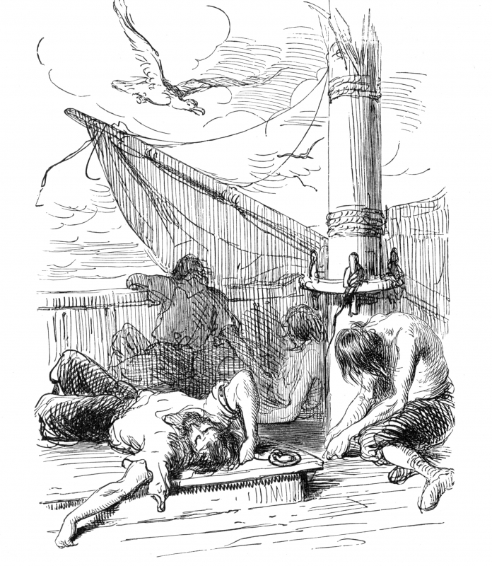 huguenots staving at sea - Classroom Clip Art
