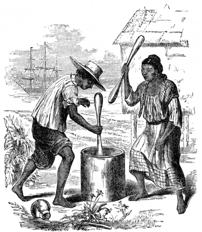 Tagal Indians Cleaning Rice - Classroom Clip Art