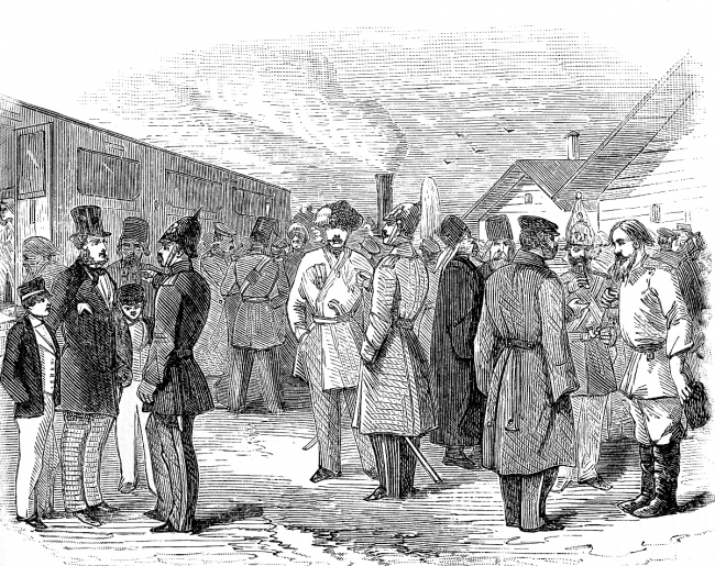 Way Station On The Railway Historical Illustration - Classroom Clip Art