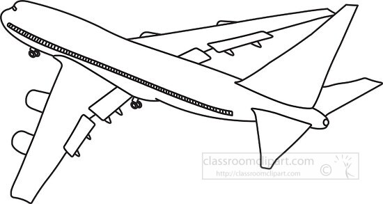 168 aircraft black white outline clipart - Classroom Clip Art