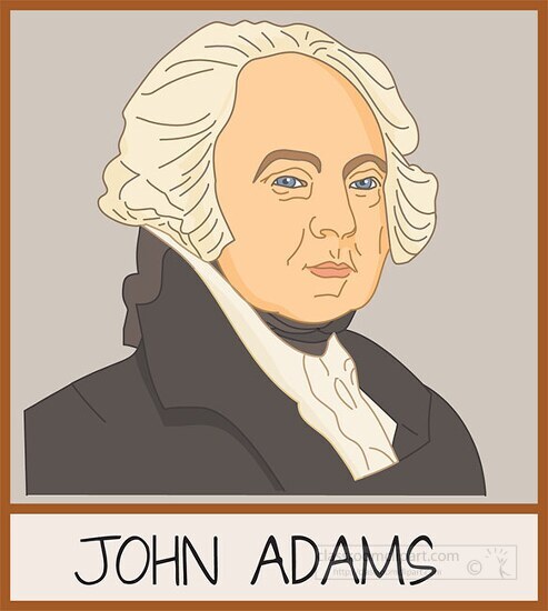 2nd president john adams graphic clipart image - Classroom Clip Art