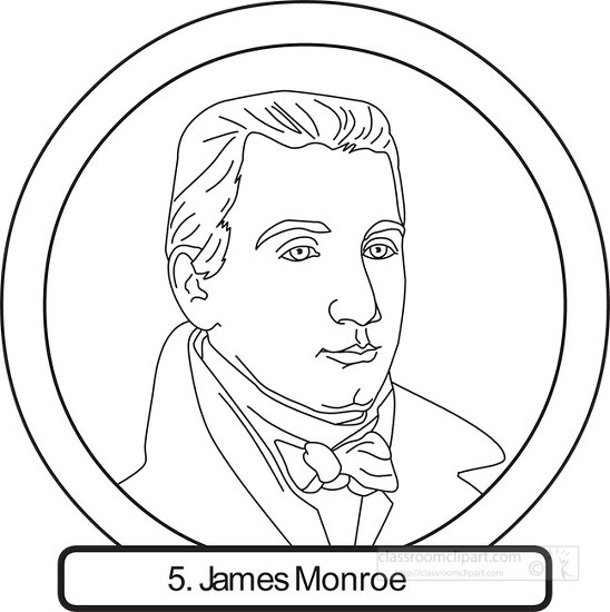 5_james_monroe-outline - Classroom Clip Art