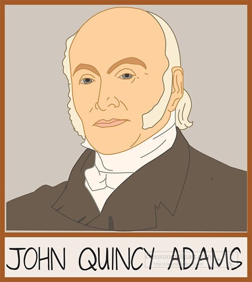 6th president john quincy adams clipart graphic image - Classroom Clip Art
