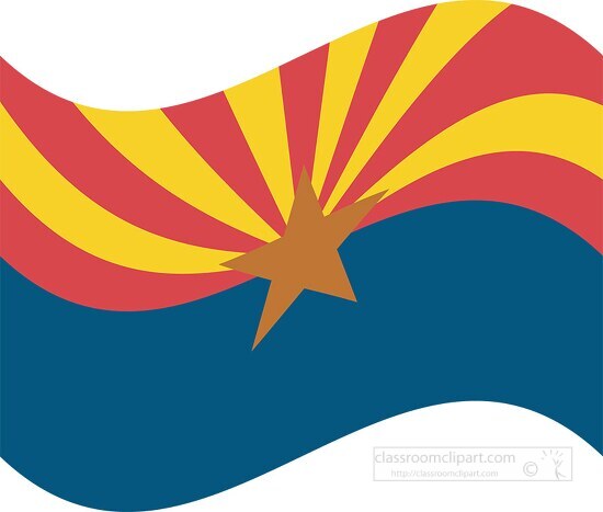 arizona state flat design waving flag - Classroom Clip Art