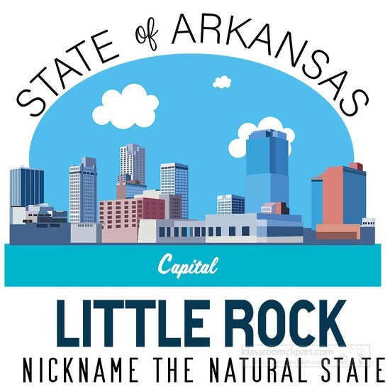 Arkansas state capital Little Rock nickname natural state clipar ...