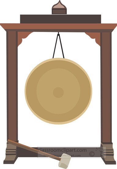 asian metal gong vector clipart image - Classroom Clip Art