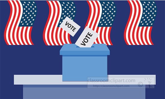 ballot box showing vote with flags in background clipart - Classroom ...