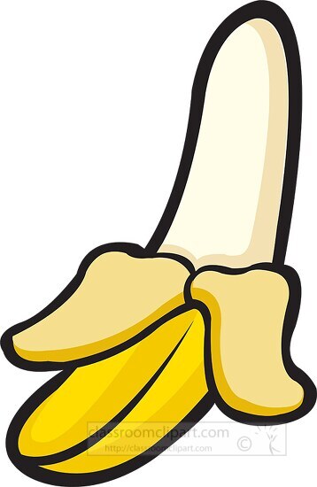 banana with peel clipart - Classroom Clip Art