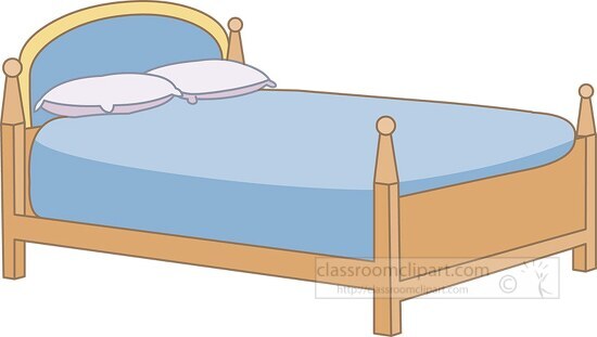 Bed Headboard Pillow Furniture - Classroom Clip Art