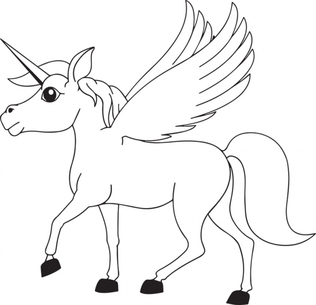 black white fantasy horse with wings clipart Classroom Clip Art