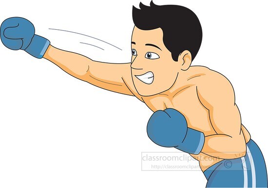 Free boxing man punching in match clipart - Classroom Clipart