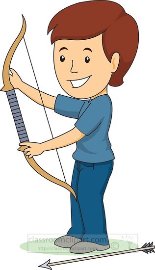 Free Boy Holding Archery Bow Clipart Classroom Clipart 9474