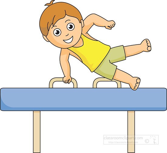 boy on pommel horse gymnastics clipart - Classroom Clip Art